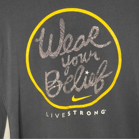 [S] Nike Livestrong Dri-Fit Cotton Tee | Black/Yellow - Picture 2 of 7
